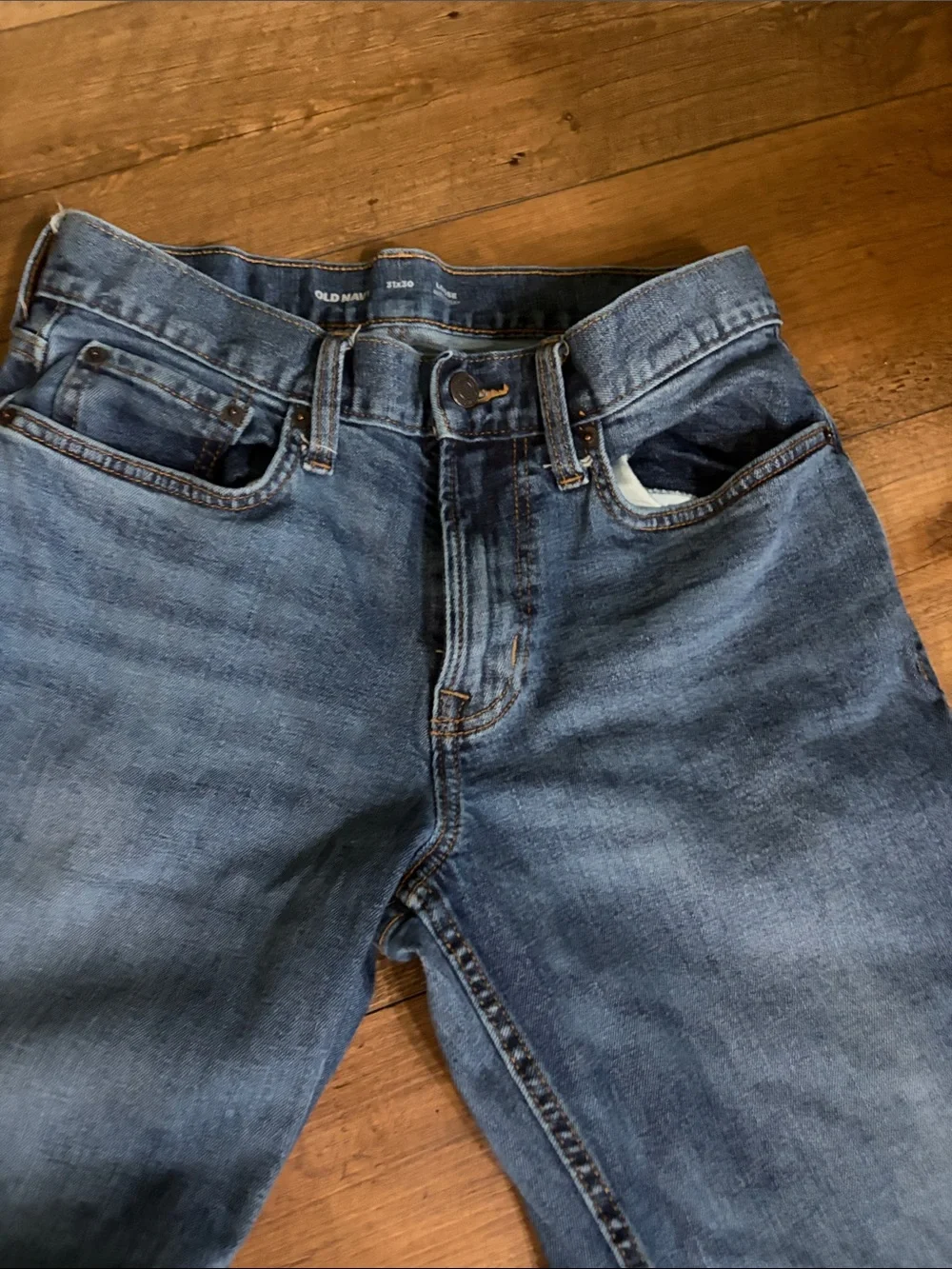 Old Navy Relaxed Fit Men’s Mid-Blue Denim Jeans